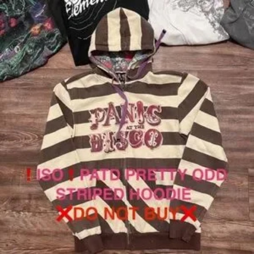Panic at the Disco Brown and Cream Striped Hoodie